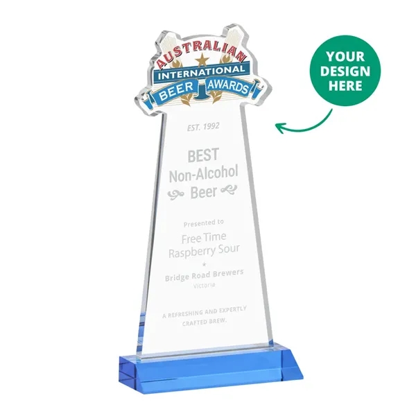 Custom Award on Mitered Base - Sky Blue (via Ocean)... from ASI 84592 St Regis Group / St Regis