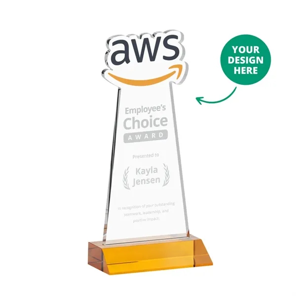 Custom Award on Mitered Base - Amber (via Ocean)... from ASI 84592 St Regis Group / St Regis