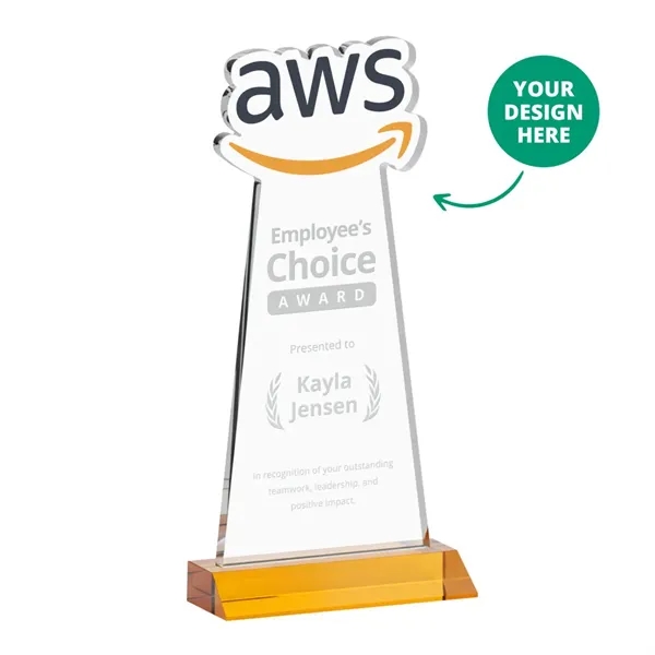 Custom Award on Mitered Base - Amber (via Ocean)... from ASI 84592 St Regis Group / St Regis