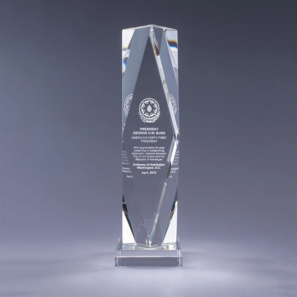 Prizma optic crystal award with bold geometric cuts, plenty of weight,... from ASI 62985 J. Charles