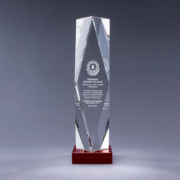 Prizma optic crystal award with bold geometric cuts, plenty of weight,... from ASI 62985 J. Charles
