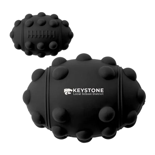 Football shaped silicone fidget ball with dimpled push-pop surface.... from ASI 63549 Jornik Manufacturing Corp