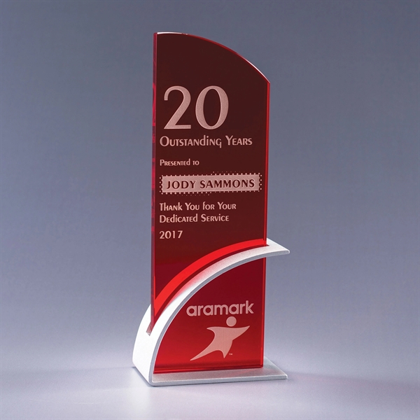 Optimist award with a matte-finish aluminum arc with choice of clear,... from ASI 62985 J. Charles