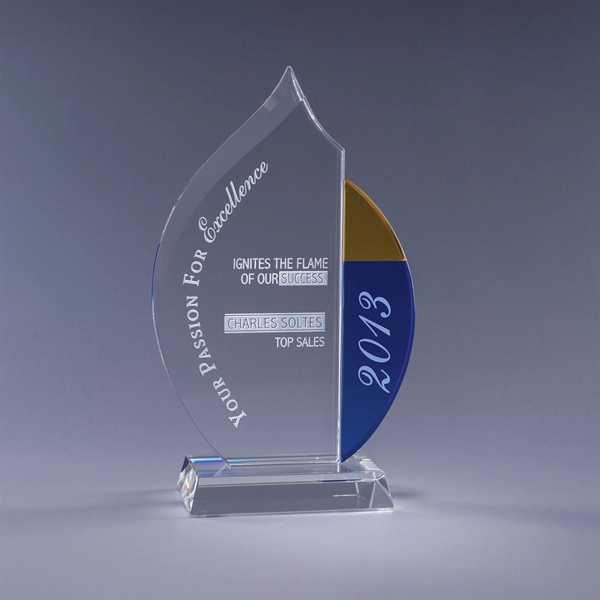 9.75" x 5.75" x 2.5" optic crystal award with flowing lines,... from ASI 62985 J. Charles