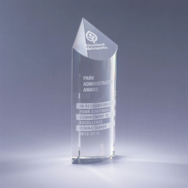 Scope award made of optic crystal with a curved front available... from ASI 62985 J. Charles