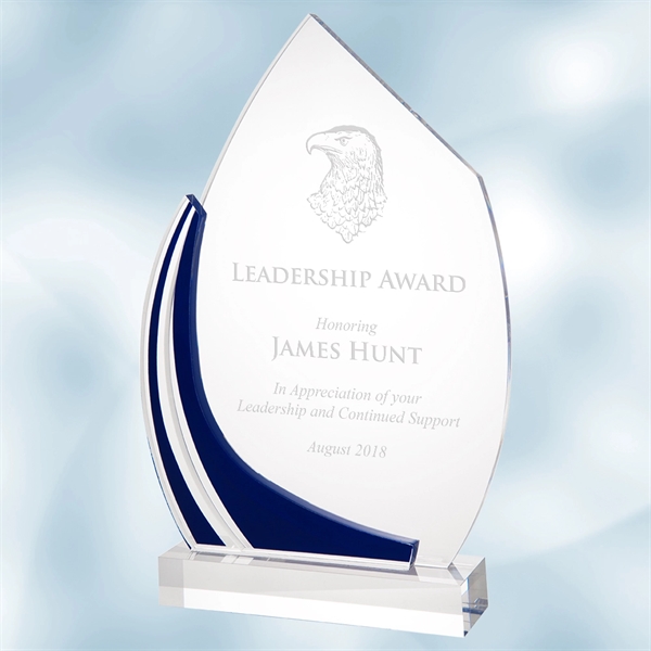Award made of acrylic with a blue frame design and available... from ASI 47791 Best Deal Awards