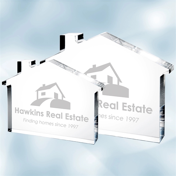 Award made of acrylic in the shape of a house and... from ASI 47791 Best Deal Awards