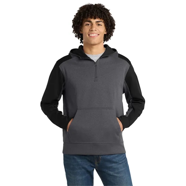 Sport-Tek Tech Fleece Colorblock 1/4-Zip Hooded Sweatshirt.... from ASI 84863 SanMar