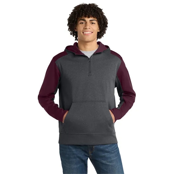 Sport-Tek Tech Fleece Colorblock 1/4-Zip Hooded Sweatshirt.... from ASI 84863 SanMar