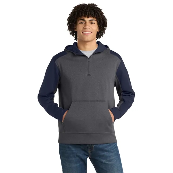 Sport-Tek Tech Fleece Colorblock 1/4-Zip Hooded Sweatshirt.... from ASI 84863 SanMar