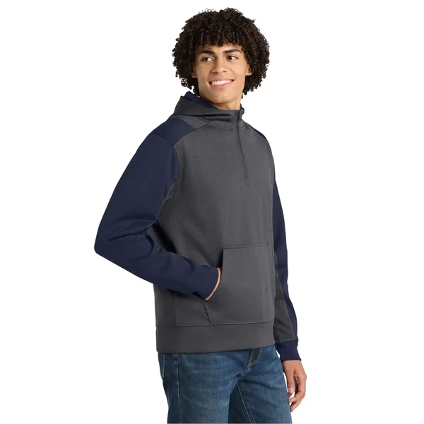 Sport-Tek Tech Fleece Colorblock 1/4-Zip Hooded Sweatshirt.... from ASI 84863 SanMar