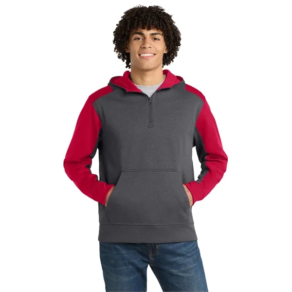 Sport-Tek Tech Fleece Colorblock 1/4-Zip Hooded Sweatshirt.... from ASI 84863 SanMar