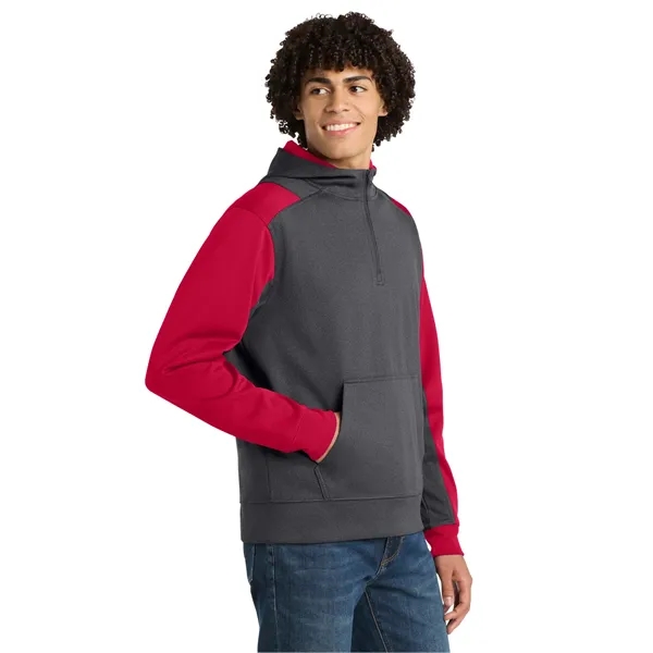 Sport-Tek Tech Fleece Colorblock 1/4-Zip Hooded Sweatshirt.... from ASI 84863 SanMar