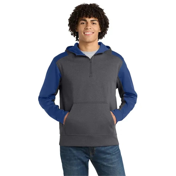 Sport-Tek Tech Fleece Colorblock 1/4-Zip Hooded Sweatshirt.... from ASI 84863 SanMar