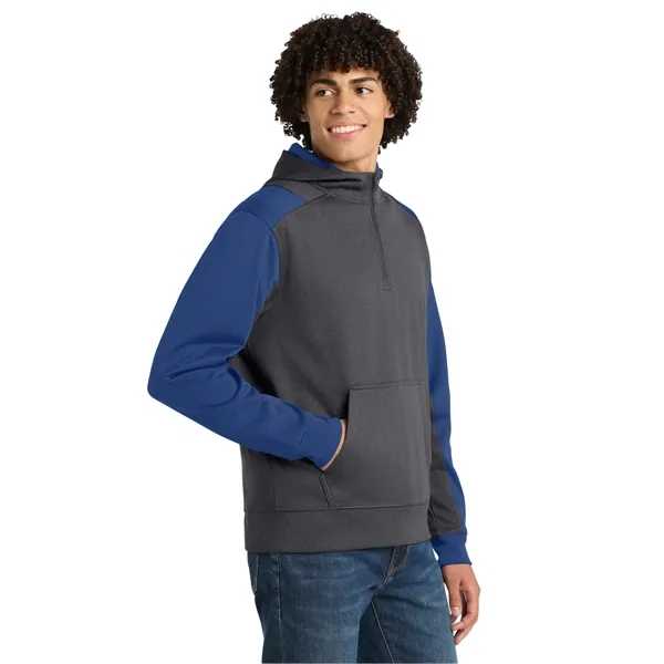 Sport-Tek Tech Fleece Colorblock 1/4-Zip Hooded Sweatshirt.... from ASI 84863 SanMar