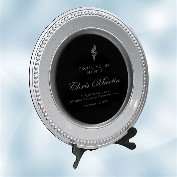 Award plate made of acrylic with a silver/black color and dark... from ASI 47791 Best Deal Awards
