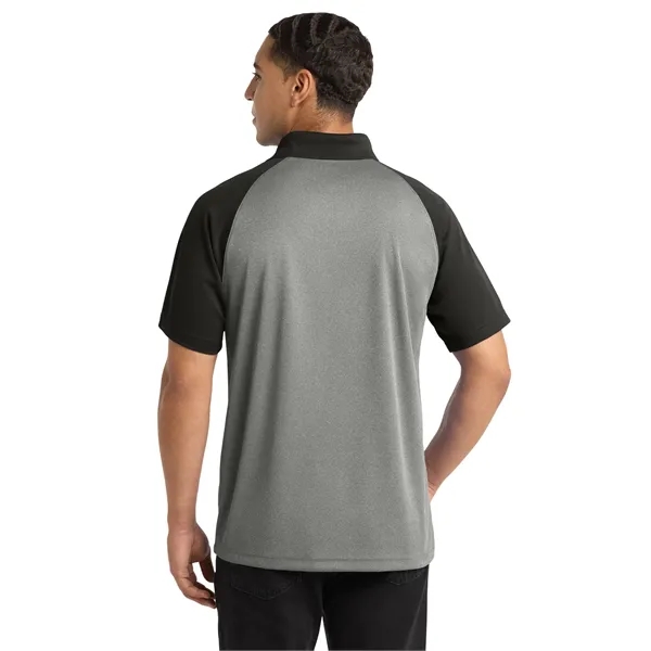 Sport-Tek PosiCharge RacerMesh Raglan Heather Block Polo.... from ASI 84863 SanMar