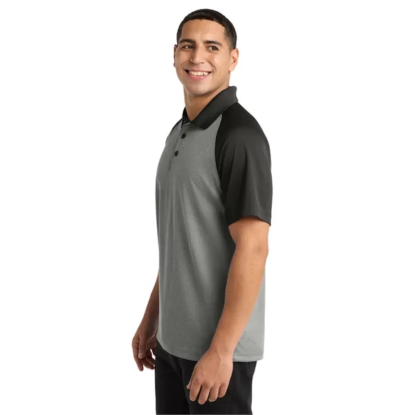 Sport-Tek PosiCharge RacerMesh Raglan Heather Block Polo.... from ASI 84863 SanMar