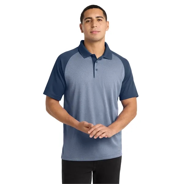 Sport-Tek PosiCharge RacerMesh Raglan Heather Block Polo.... from ASI 84863 SanMar
