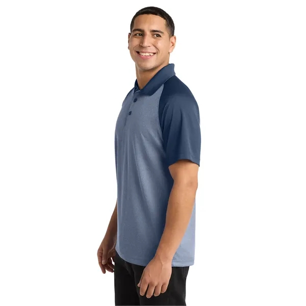 Sport-Tek PosiCharge RacerMesh Raglan Heather Block Polo.... from ASI 84863 SanMar