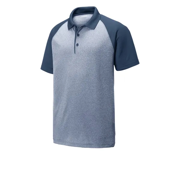 Sport-Tek PosiCharge RacerMesh Raglan Heather Block Polo.... from ASI 84863 SanMar