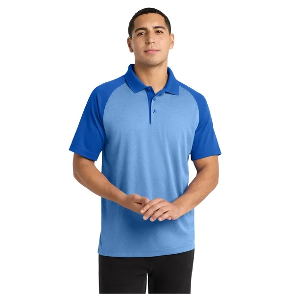 Sport-Tek PosiCharge RacerMesh Raglan Heather Block Polo.... from ASI 84863 SanMar