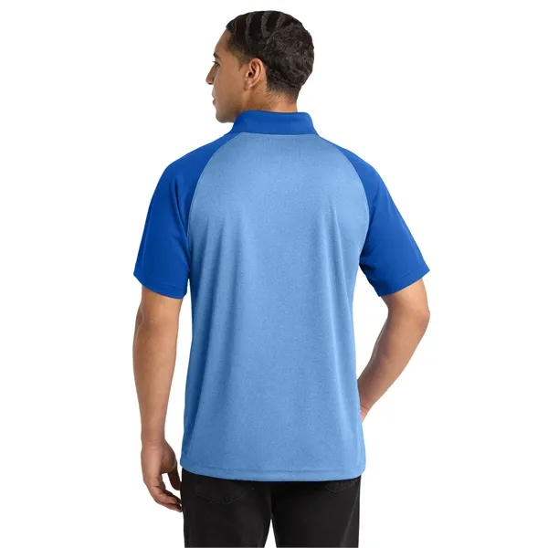 Sport-Tek PosiCharge RacerMesh Raglan Heather Block Polo.... from ASI 84863 SanMar
