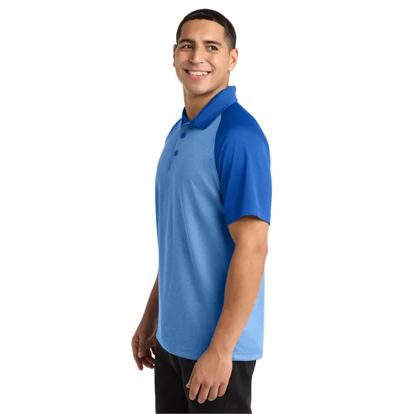 Sport-Tek PosiCharge RacerMesh Raglan Heather Block Polo.... from ASI 84863 SanMar