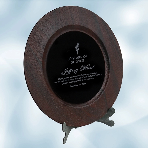 Award plate made of acrylic with a mahogany/black color and dark... from ASI 47791 Best Deal Awards
