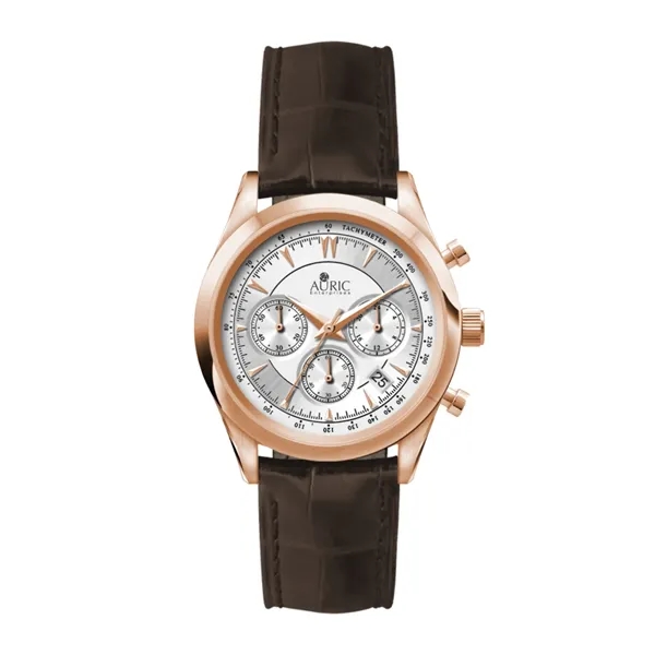 Stylish watch for men and women with 34mm rose gold stainless... from ASI 67866 Logomark/Valumark