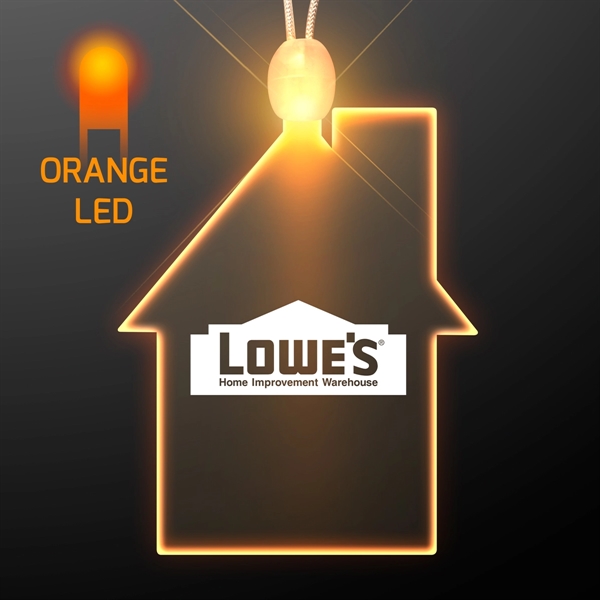 Imprinted House Light Up Acrylic Necklace with LED... from ASI 34194 ALightPromos / Alight Promotional Products