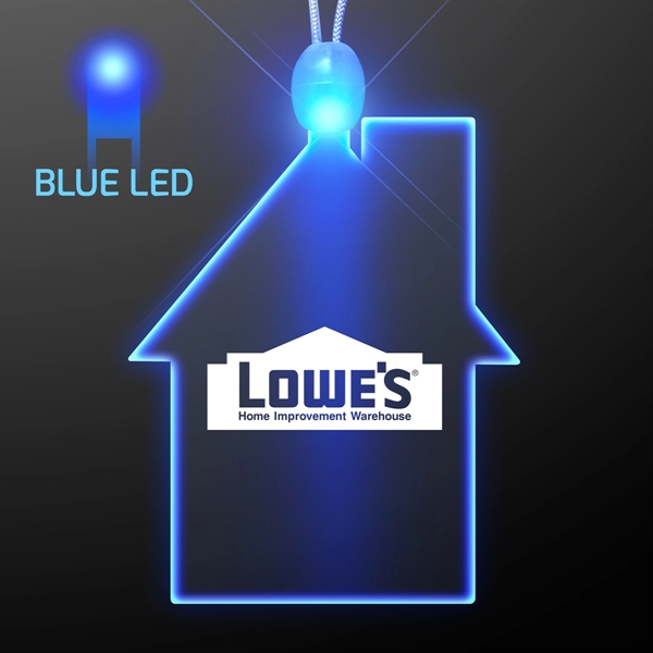 Imprinted House Light Up Acrylic Necklace with LED... from ASI 34194 ALightPromos / Alight Promotional Products