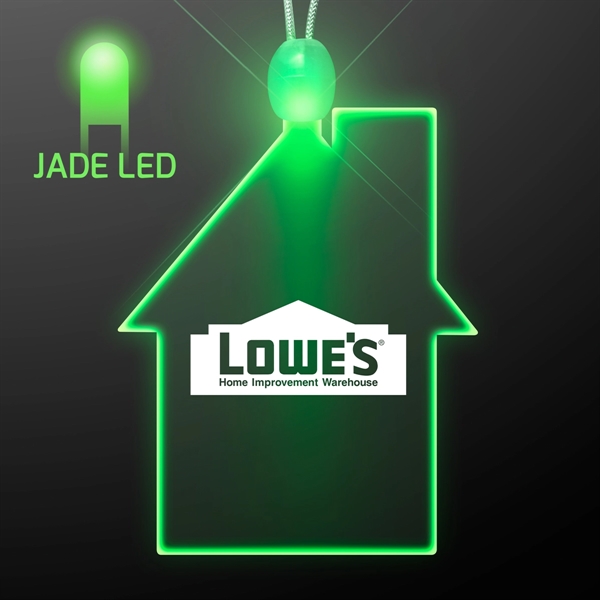 Imprinted House Light Up Acrylic Necklace with LED... from ASI 34194 ALightPromos / Alight Promotional Products