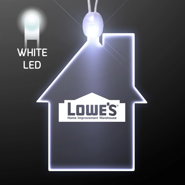 Imprinted House Light Up Acrylic Necklace with LED... from ASI 34194 ALightPromos / Alight Promotional Products
