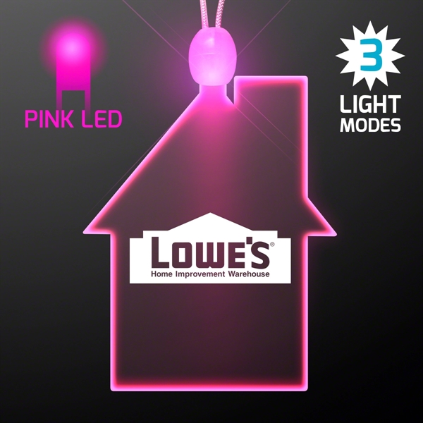 Imprinted House Light Up Acrylic Necklace with LED... from ASI 34194 ALightPromos / Alight Promotional Products