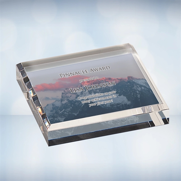 Color imprinted paperweight made of acrylic in the shape of a... from ASI 47791 Best Deal Awards