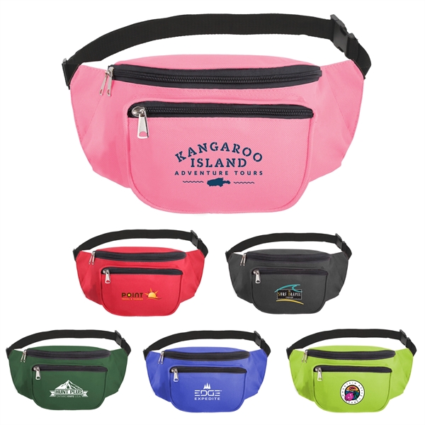 Fanny pack made of 600 denier polyester with adjustable waist belt.... from ASI 46755 Cosmo Promos