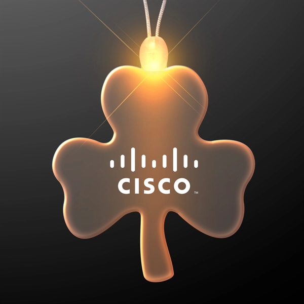 Shamrock shaped necklace with LED lights.... from ASI 34194 ALightPromos / Alight Promotional Products