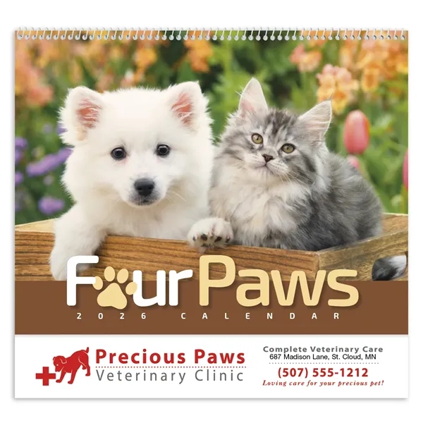 Four Paws Appointment Calendar - Spiral... from ASI 40480 Koozie Group / HotLine®