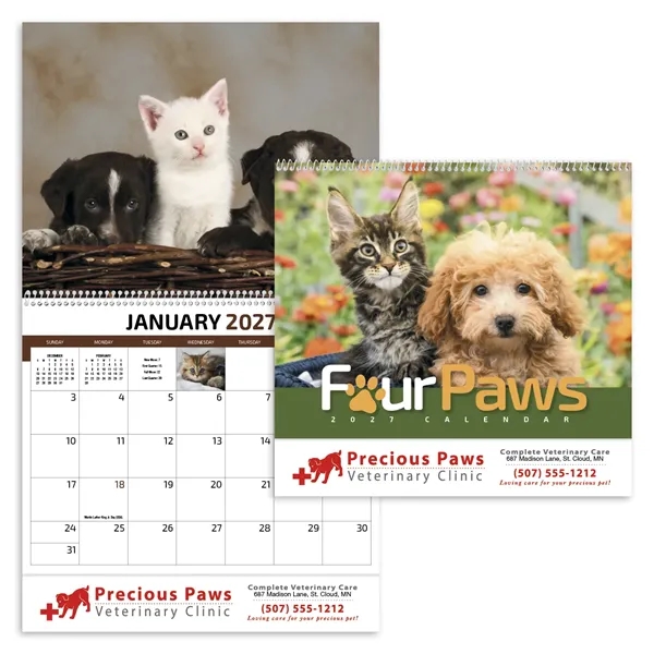 Four Paws Appointment Calendar - Spiral... from ASI 40480 Koozie Group / HotLine®
