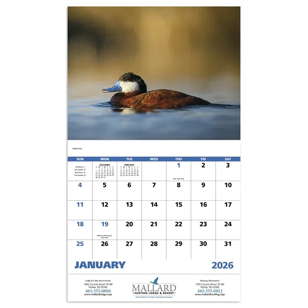 11 x 19 2024 Waterfowl 13-month wall stapled calendar on 60#... from ASI 40480 Koozie Group / Norwood Triumph Calendar