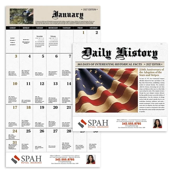 Daily History - Stapled... from ASI 40480 Koozie Group / Norwood Triumph Calendar