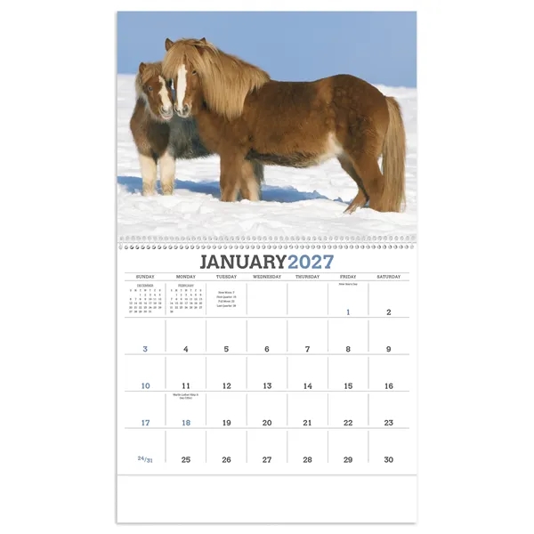 11 x 19 2024 Horse calendar on #70 paper with UV-coated... from ASI 40480 Koozie Group / Norwood Triumph Calendar