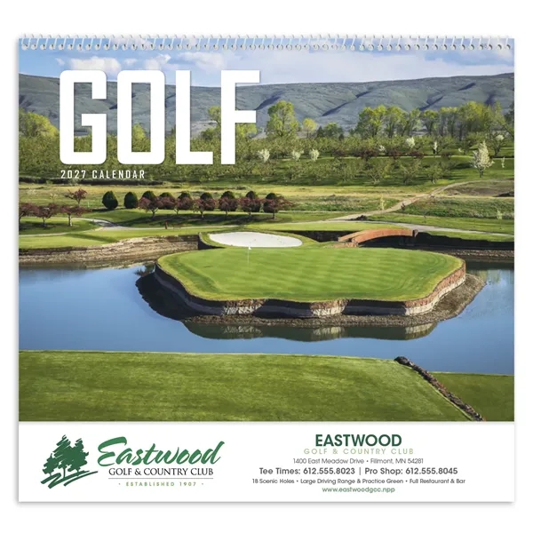 11 x 19 2024 Golf wall calendar printed on 70# paper... from ASI 40480 Koozie Group / Norwood Triumph Calendar