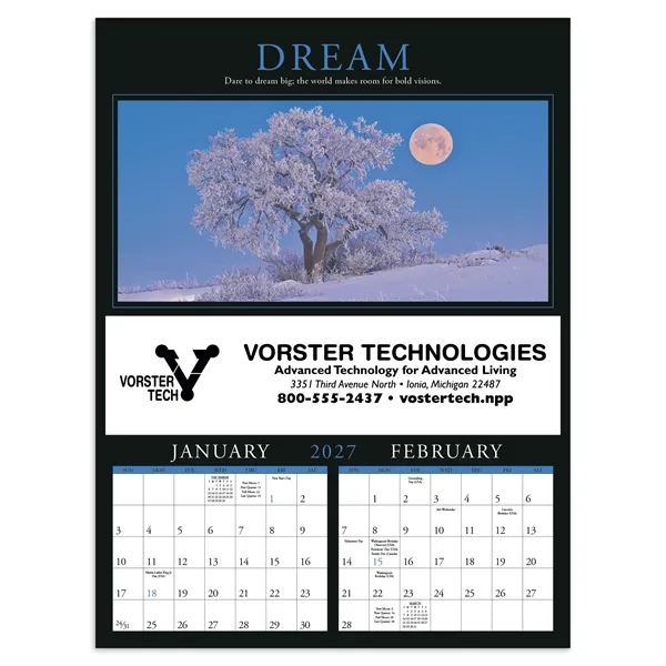 17 x 23 2024 Motivations calendar on 100# glossy paper with... from ASI 40480 Koozie Group / Norwood Triumph Calendar