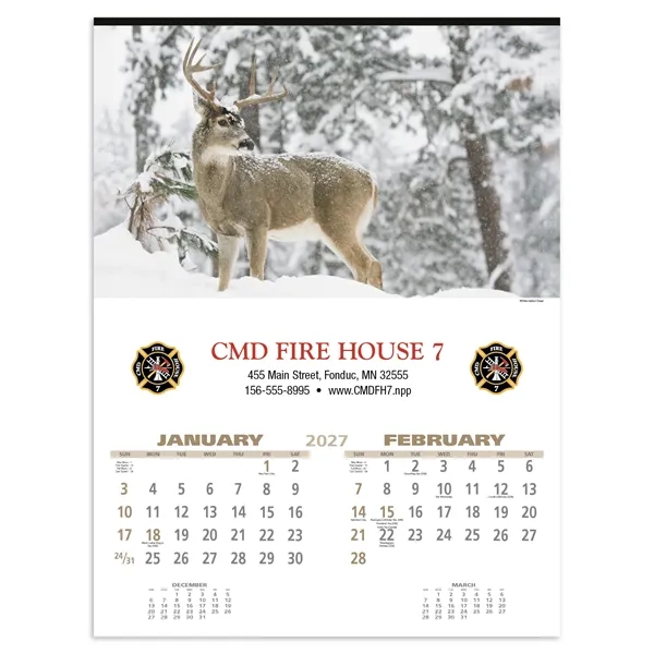 17 x 23 2024 Wildlife Art calendar on 70# matte paper.... from ASI 40480 Koozie Group / Norwood Triumph Calendar