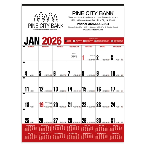 Yearly Record® Red Calendar... from ASI 40480 Koozie Group / HotLine®