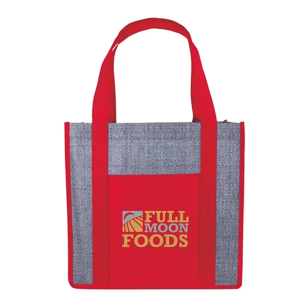 Laminated Heathered Non-Woven Grocery Tote... from ASI 40480 Koozie Group