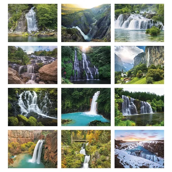 11 x 19 2024 Waterfalls calendar on 70# glossy paper with... from ASI 40480 Koozie Group / Norwood Triumph Calendar
