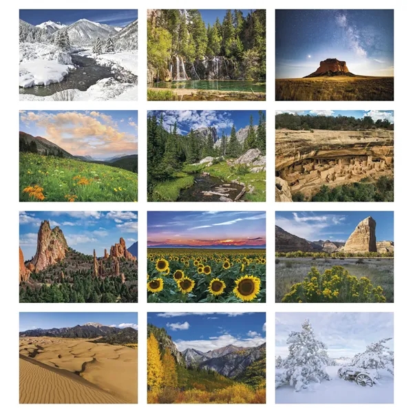 11 x 19 2024 Colorado wall calendar on 70# glossy paper... from ASI 40480 Koozie Group / Norwood Triumph Calendar